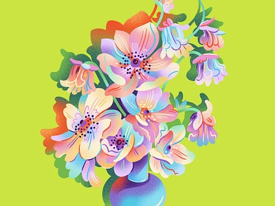 Summer Floral apparel bouquet design drawing editorial editorial illustration food and beverage gradient illustration jordan kay limited color noise observational drawing packaging spot illustration summer texture