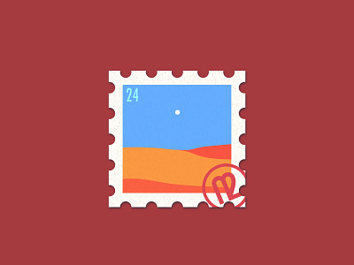Desert themed Stamp design branding design enviorment graphic design illustration illustrator landscape logo vector