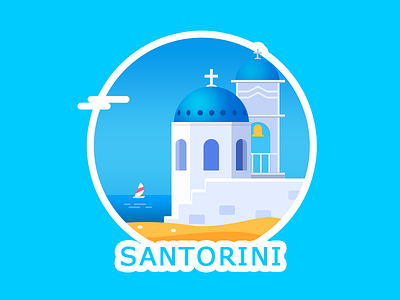 Santorini colors illustrations sailing santorini sea travel