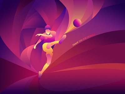 Thank You For Dribbble colors gradient illustrations sport