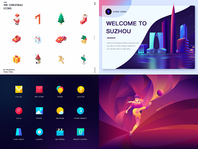 Started in 2018 2.5d building christmas design icons illustrations sports ui