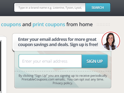 Search UI & Personalize Newsletter Sign Up box