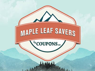 Maple Leaf Savers Badge badge canada badge canada mountain coupons.ca illustration maple leaf savers mountain spikes