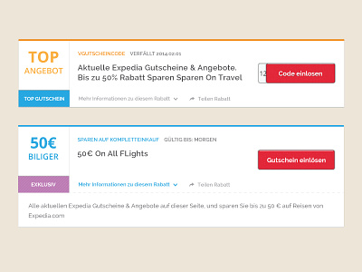 Online Coupon UI coupon ui discount site german coupon interaction rabatt user interface ux