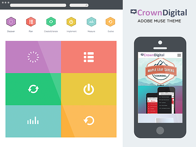Crown Digital Adobe Muse Theme on Themeforest adobe muse landing page long page mobile view muse one page parallax one page view themeforest themes website template website theme