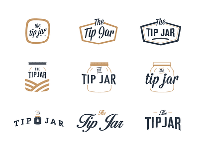The Tip Jar Logo Concept brand id branding jar logo mark mason jar symbol tip jar typography