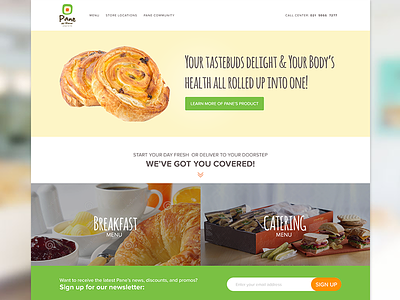 Pane Re-Design Concept branding bread homepage landing page one page pane pane del giorno re design shop web design