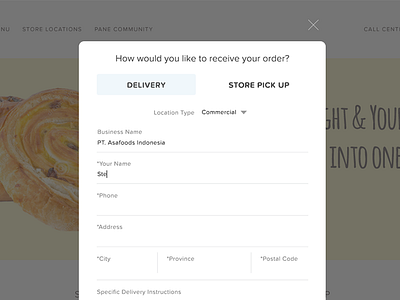 Catering Form catering catering form delivery form form forms order form ui ux visual design