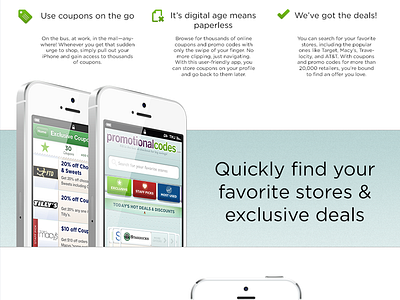 Promotional Codes ios App landing page