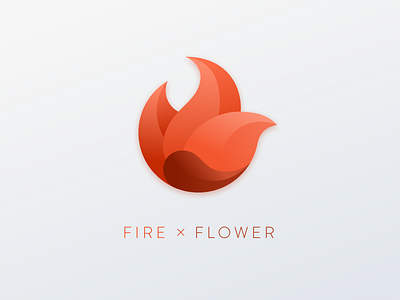 Fire X Flower Logo branding fire flower gradient logo orange red