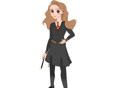 Hermione Granger characterdesign design fanart girl gryffindor harry potter hermione hermione granger hogwarts illustration magic wand
