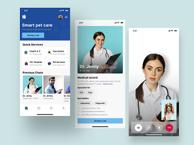 Vet telehealth mobile app 3d android animation app design branding graphic design iso logo mobile app design motion graphics ui ui ux ux