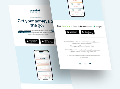 Branded Surveys email template 3d animation branding dashboard email template graphic design logo mobile app design motion graphics ui ux website website design