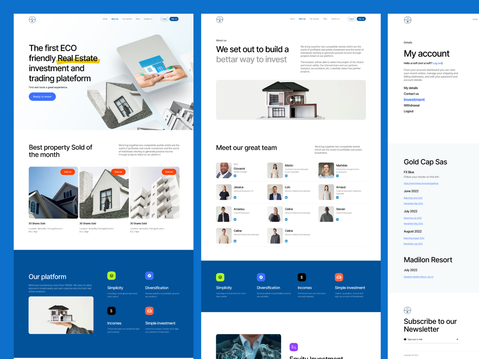 Real estate Investment site by Asad Akbar on Dribbble