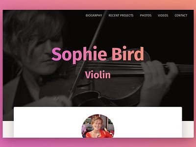 sophiebird.com text gradient video background website