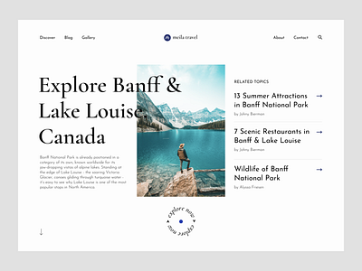 Meila Travel landing page blog clean hero image minimal travel app typogaphy ui ui design webdesign