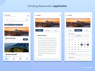 Climbing Reservation Application app design minimal mobile app mobile ui ui