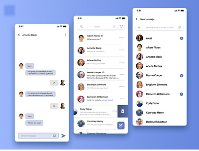 Messaging App app clean design minimal mobile app mobile ui ui