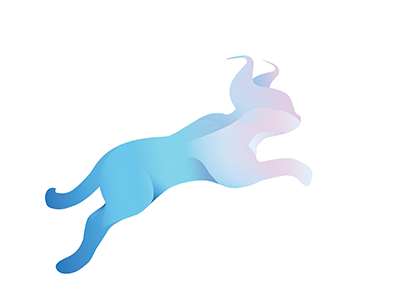 Caracal animal gradients jump jumping logo running
