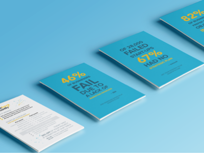 Quantifye handouts blue consulting flyers gloss handouts marketing marketplace mockup paper reflection