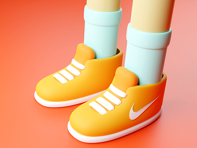 New Shoes 3d art artwork blender blender 3d blender3d branding graphic design illustration stylized ui