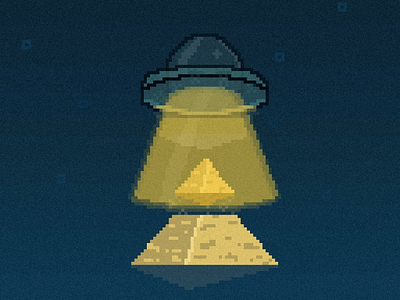 The Truth. pixel art. ufo. pyramids.