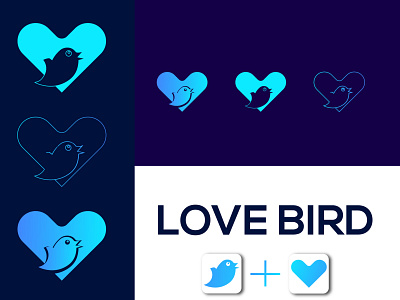 LOVE BIRD LOGO bird bird icon bird logo birds brand identity branding design flat logo logo logo design logo designs logodesign logos minimal vector