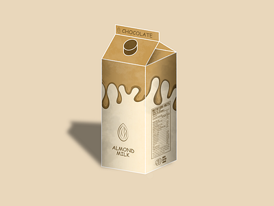 Chocolate Almond Milk chocolate chocolate almond milk design illustration milk milk carton vector