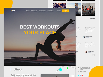 Yoga - Web Landing page Design design design art designer designs illustration landingpage logo typography ui uidesign uiux ux webdesign website xd yoga yogasite