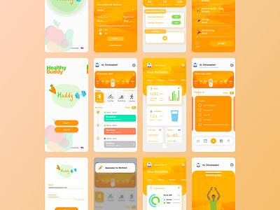 Healthy Buddy App app branding design mobile app mobile design ui ux