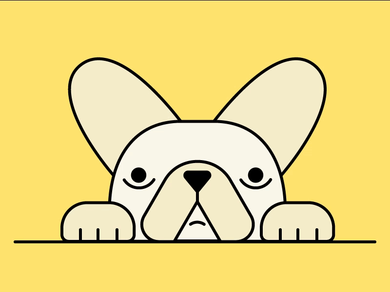 Pupped out dog flat french bulldog illustration sleep vector