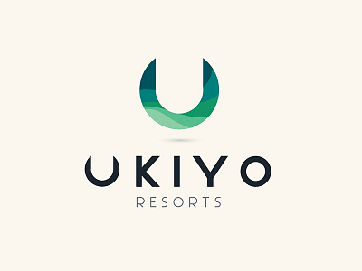 Ukiyo Logo japan logo monochrome mountains resort seasons ski