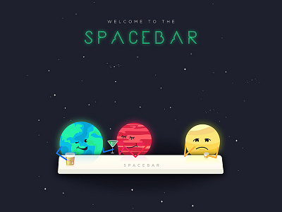 Welcome to the Spacebar bar drinks earth keyboard mars night nightclub planets space spacebar stars venus