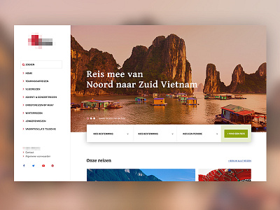 Travelwebsite booking homepage side navigation travel ui