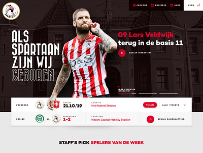 Sparta Rotterdam concept homepage (last year design) desktop football homepage rotterdam sparta sports ui design ux ui website