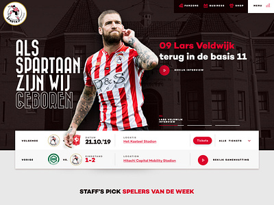 Sparta Rotterdam concept homepage (last year design)