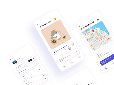 Food ordering page. White UI version agency app branding communication agency designs illustrations minimal ui ux vector