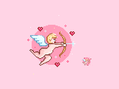 Cupid 14 feb 8bit color cupid heart icon illustration love pixel art valentine day