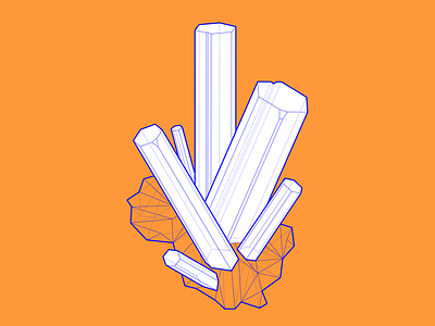 Aquamarine crystal wireframe crystal edge facet gem icon illustrarion jewel lineart mineral outline vector wireframe