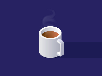 Isometric cup of coffee icon 3d coffee cup drink hot icon illustration isometric mug steam vector
