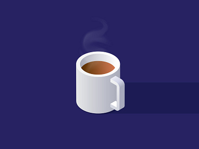 Isometric cup of coffee icon