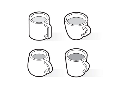 Isometric outline cups