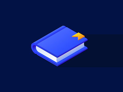 Isometric book icon 3d book bookmark favorites icon illustration isometric library literature vector