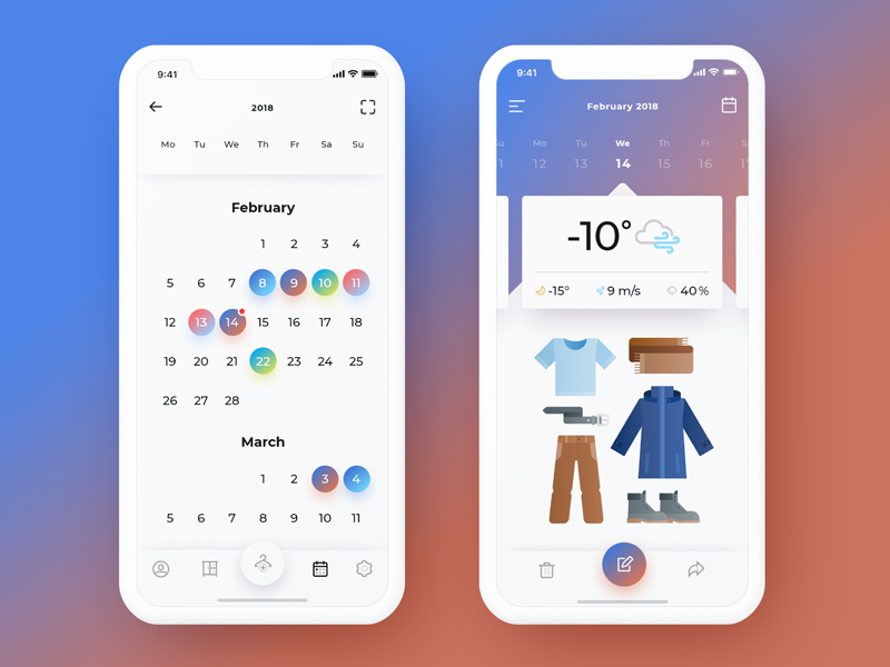 Calendar Daily Wardrobe By Exit On Dribbble