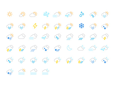 Weather icons climate cloud fog icons lightning moon rain snow sun ui weather wind