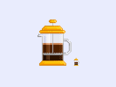 #02 French press pixel art coffee color design french press glass icon illustration kettle pixel art tea teapot