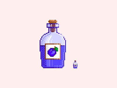 #04 Juice pixel art bottle color design flask glass icon illustration juice pixel art plum wine