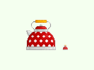 #05 Kettle pixel art amanita coffee color design icon illustration kettle pixel art tea teakettle teapot