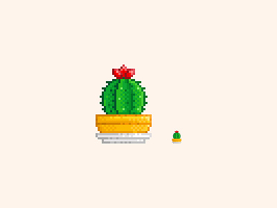 #06 Сactus pixel art blossom cactus color design icon illustration pixel art plant pot