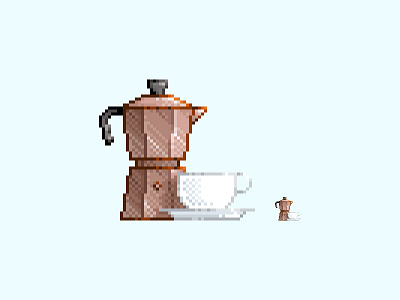 #09 Moka pot pixel art